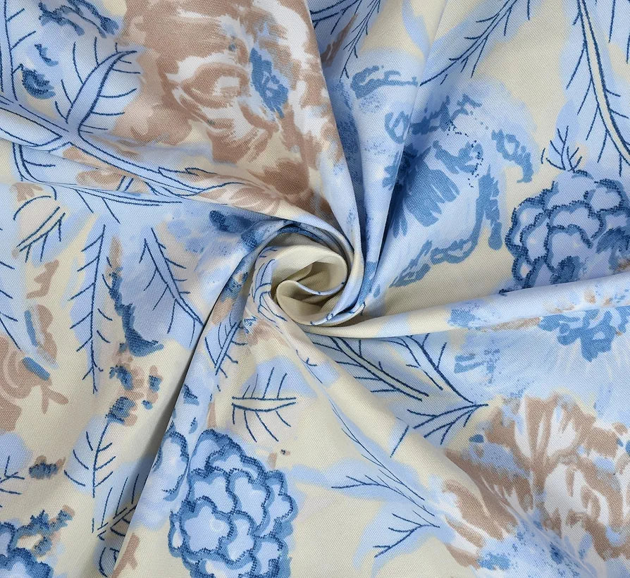 Homefab India 160 TC Glace Cotton Double BedSheet with 2 Pillow Covers -  - Light Blue, Floral
